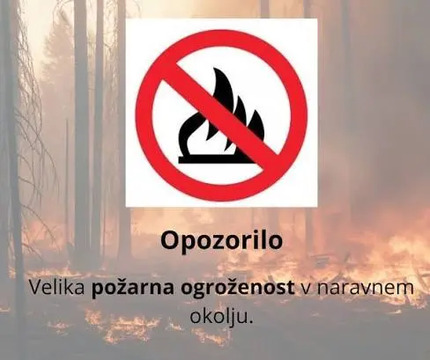Opozorilo o veliki požarni ogroženosti