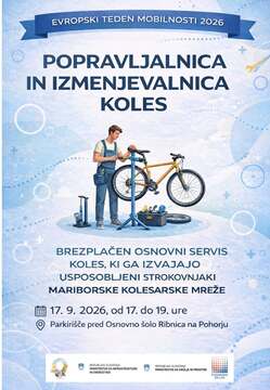 Popravljalnica in izmenjevalnica koles - plakat